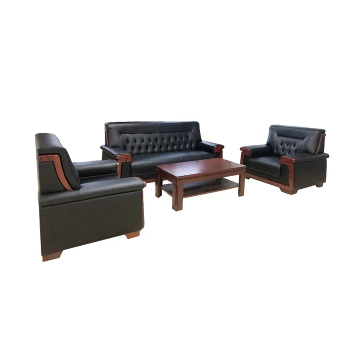 BỘ SOFA DA VĂN PHÒNG SF05 DA ĐEN